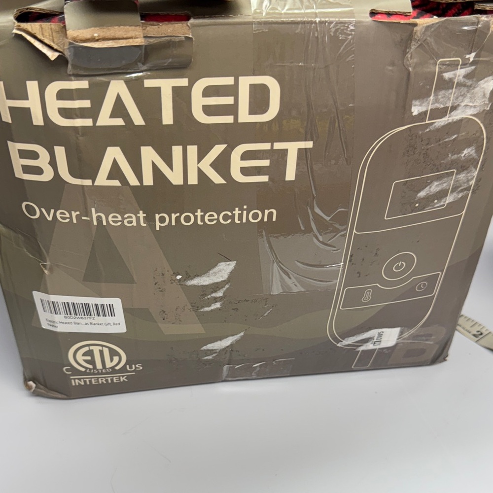 Heated Blanket with Over-Heat Protection - red and black